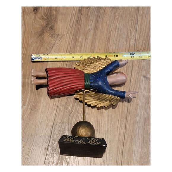 Weathervane Weather Wise Angel Sculpture Folk Art Hand-Painted Signed Leo Smith - Picture 12 of 12